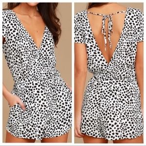 Black and White Print Romper